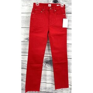 EDWIN BREE SLIM‎ STRAIGHT CROP JEANS Women's Size 25 SCARLET RED